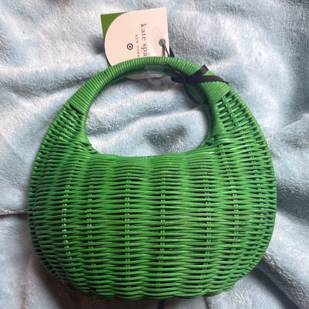 NWT Kate Spade Vibrant Green Woven Shoulder Bag